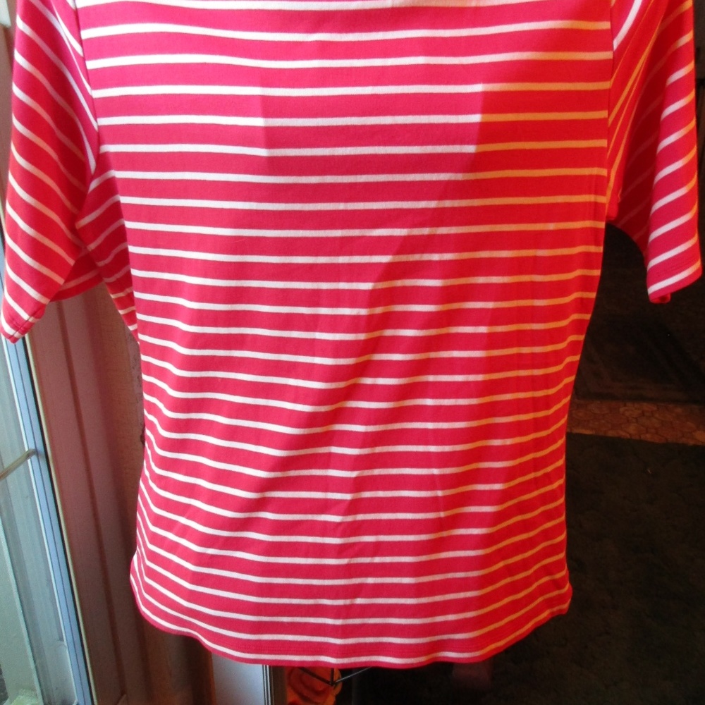 NWT Christopher & Banks Red/White SS Top XL - Picture 2 of 6